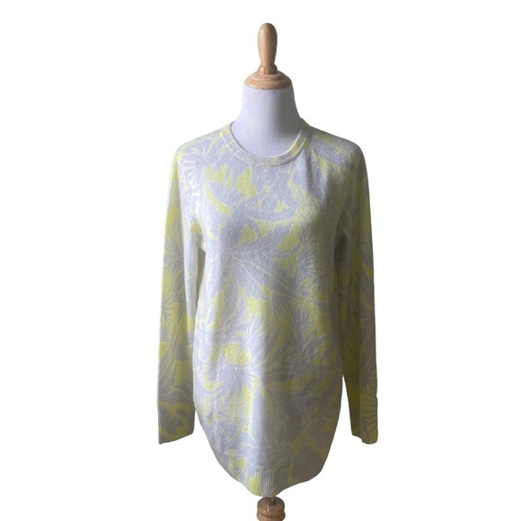 NWOT Equipment Rei Intarsia Cashmere Sweater in Chartreuse Small - Picture 2 of 11